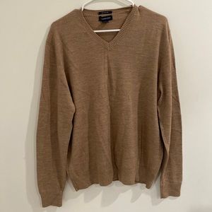 Men’s Tan Lands End Wool Sweater